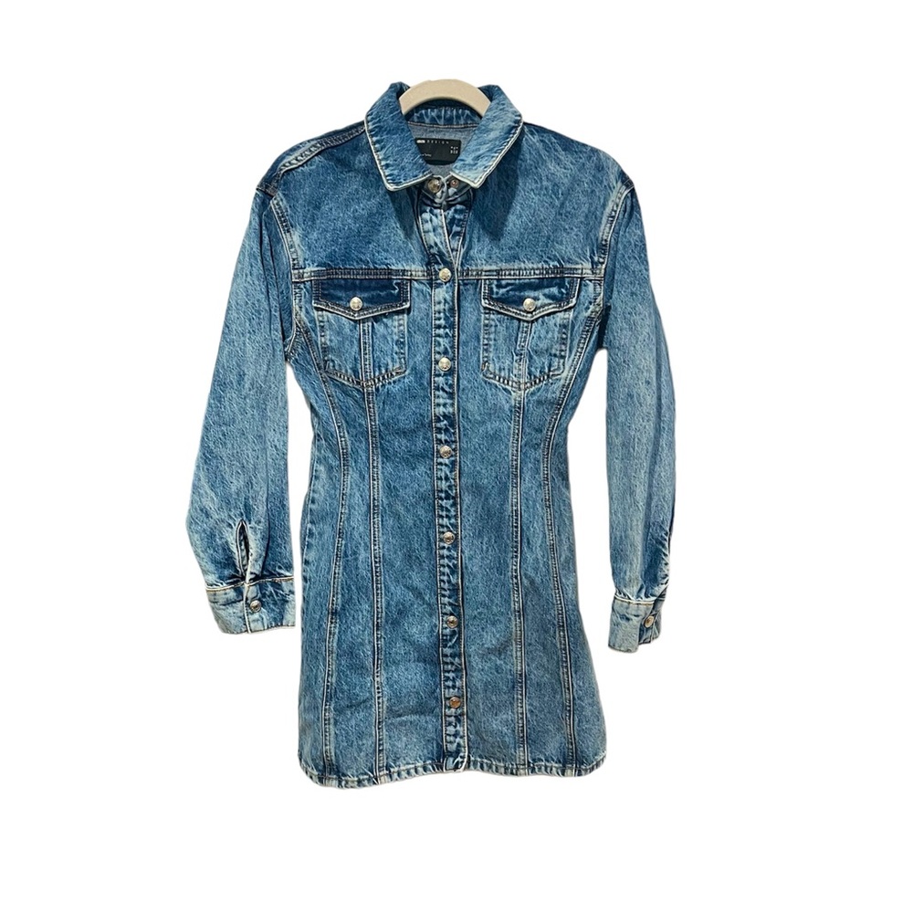NWOT ASOS Design denim long sleeve mini dress